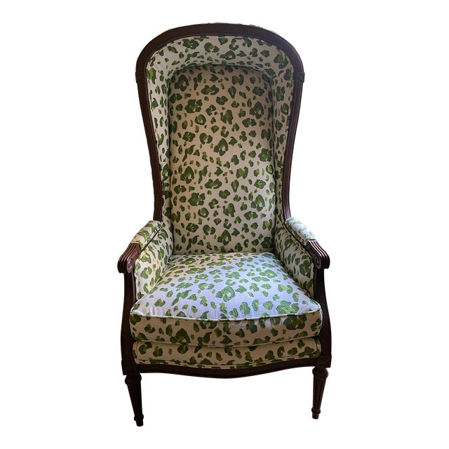 1970s Balloon Canopy Chair With Leopard Fabric!! For Sale
