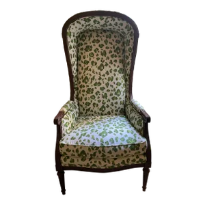 1970s Balloon Canopy Chair With Leopard Fabric!