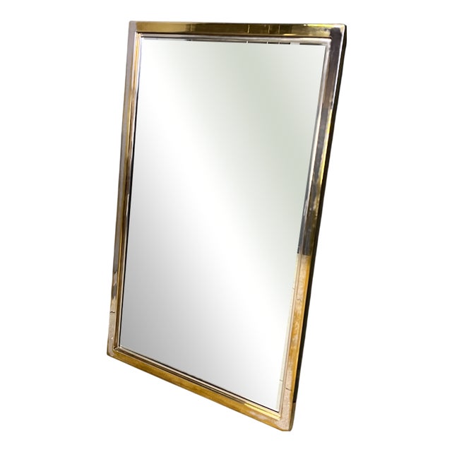 Brass Mirror from Belgochrom, 1970s For Sale