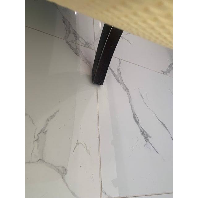 Late 20th Century Sophisticated Designer Wood & Fabric Attributed to Christopher Guy Medea Ottoman Banquette For Sale - Image 10 of 12