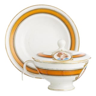 Porcelain Sugar Bowl from Vista Alegre, 19th Century, Set of 2 For Sale