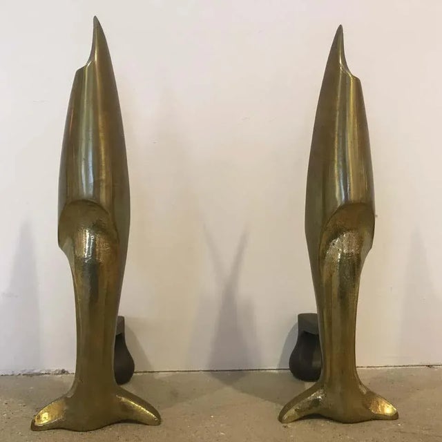 French Art Deco Andirons Bronze Attributed Pierre Legrain - a Pair For Sale - Image 4 of 12
