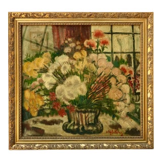Original Antique American Impressionist Still Life a Bouquet of Flowers Signed William Glackens For Sale