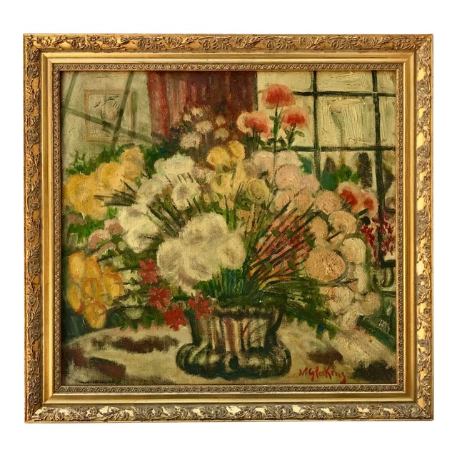 Original Antique American Impressionist Still Life a Bouquet of Flowers Signed William Glackens For Sale