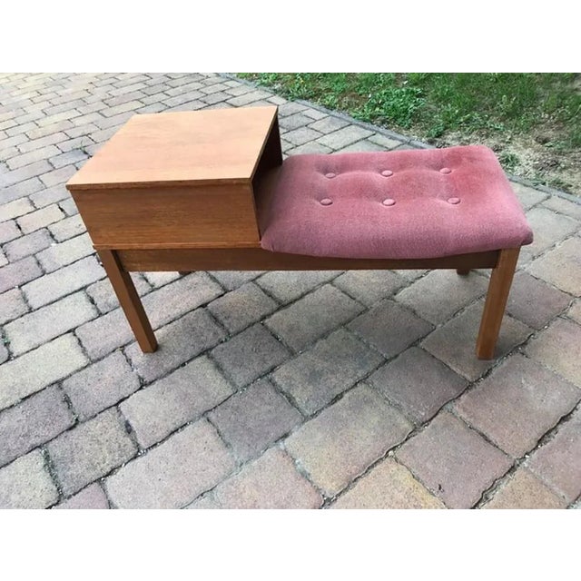 Mid-Century Teak Telephone Bench, 1960s For Sale - Image 6 of 6