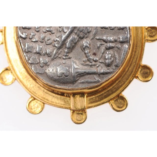 Antique Ancient Greek Owl & Athena Coin Pendant For Sale In Atlanta - Image 6 of 11