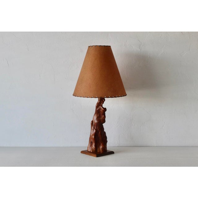 1960s Mid-Century Modern Cypress Knee Burl Wood Table Lamp For Sale - Image 5 of 18