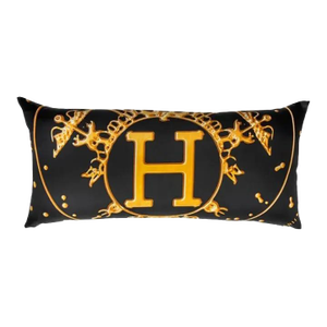 Hermes Vif Argent Vintage Silk Scarf Lumbar Pillow
