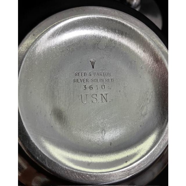 Metal Rare World War II United States Navy Reed & Barton Silver-Plated Wardroom Officers' Mess Service Set - Set of 3 1943-1945 For Sale - Image 7 of 10