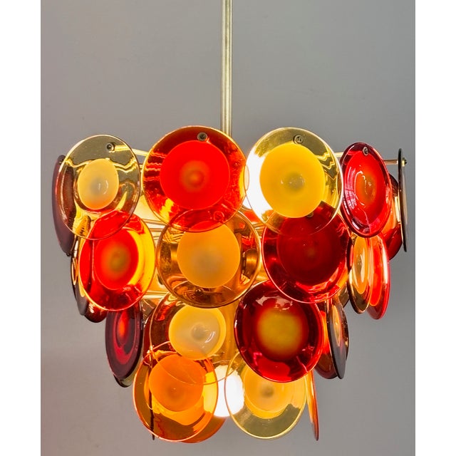 Vintage Mid Century Italian Murano Glass Chandelier For Sale - Image 4 of 7