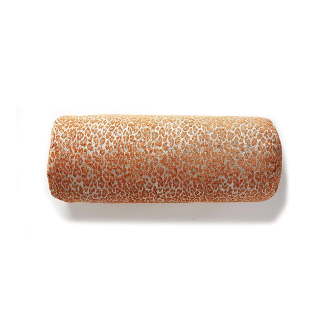 Contemporary The House of Scalamandré Leopard Bolster Pillow, Orange Koi For Sale - Image 3 of 3
