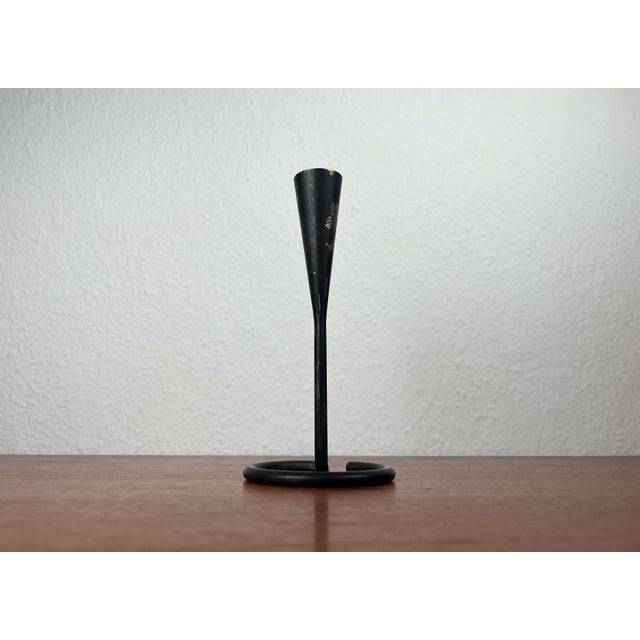 Mid-Century Modern Brutalist Wrought Iron Candleholder, 1960s For Sale - Image 9 of 10