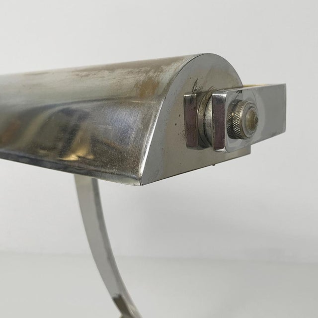 Italian Art Deco Table Lamp in Chromed Brass, 1930s For Sale - Image 10 of 13