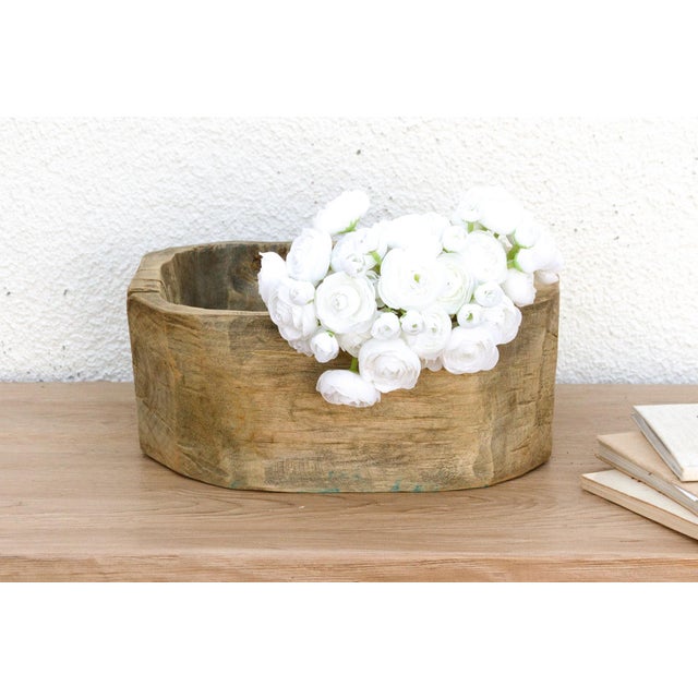 Wood Antique Farmers Wood Basin Bowl For Sale - Image 7 of 7