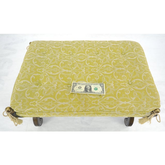 Regency Revival Style X Shape Base Upholstertred Bench From c1970s For Sale - Image 12 of 14