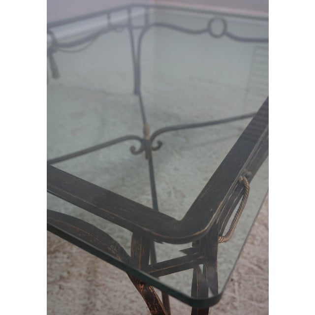 Regency Style Iron Base Tassel Design Coffee Table For Sale - Image 13 of 14