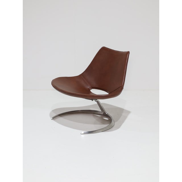 Rare 'scimitar' chair, model is-63, designed by preben fabricius and jørgen kastholm for ivan schlechter in 1962, denmark....