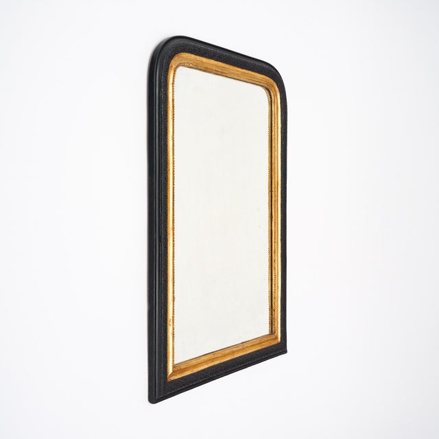 French Louis Philippe Black and Gold Mirror For Sale - Image 3 of 8