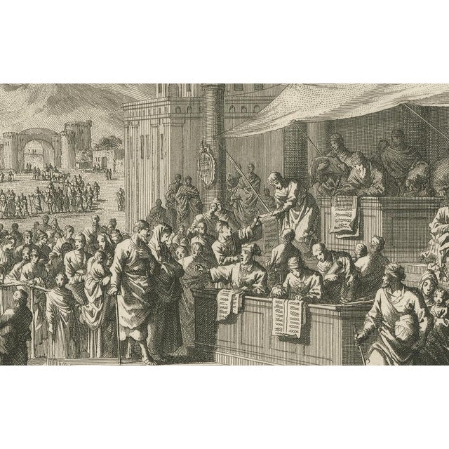 Census of Bethlehem and Christs Nativity Mortier Engraving, 1700s, Paper For Sale - Image 6 of 9