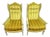 Pair of Early 20th Century Hollywood Regency Yellow Velvet Parlor Chairs For Sale