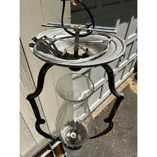 Vintage 1920s Semi-Flush Ceiling Fixture With Vintage Shade For Sale In New York - Image 6 of 7