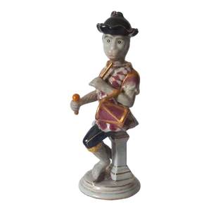 Early 21st Century Mottahedeh Style Singerie Motif Porcelain Figure