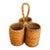 Vintage Woven Rattan 3 Slot Utensil Holder For Sale