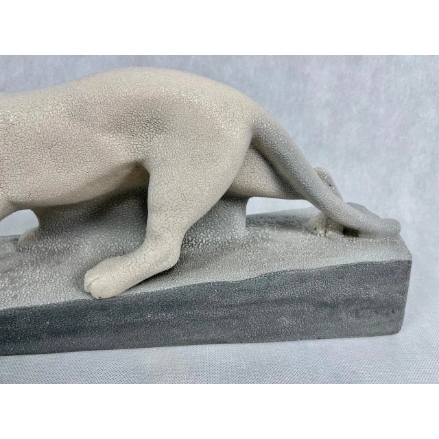 Large Art Deco Ceramic Panther, 1930s For Sale - Image 10 of 11