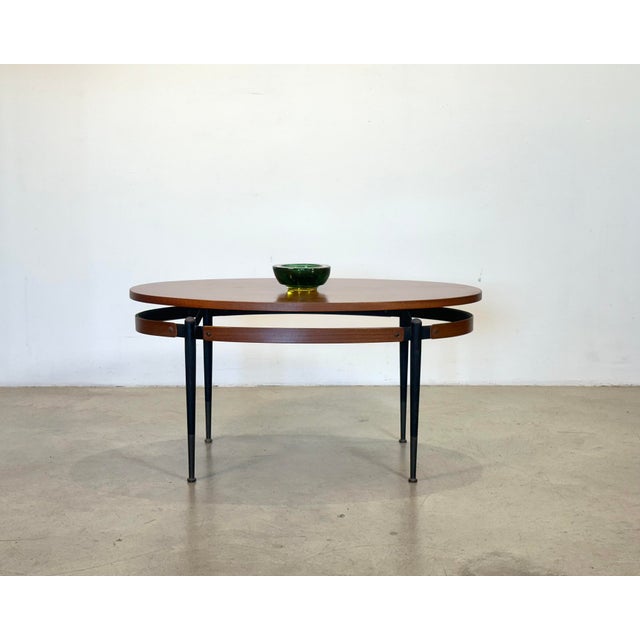 Mid-Century Modern Teak Oval Coffee Table, 1960s For Sale - Image 3 of 9
