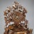 A Black Forest wooden carved mantel (fireplace) clock with a lovely herdsman family with their goats and cows. a...
