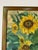 1970s 1970’s Vintage H. Slottman Sunflowers – Impressionist Oil on Canvas Painting, Framed For Sale - Image 5 of 12