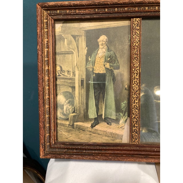 his vintage framed triptych features three beautifully rendered domestic scenes published by Mohr, each illustrating early...