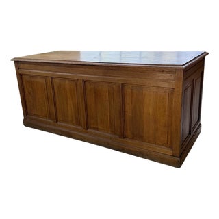 Vintage Oak Office Counter, 1950s For Sale
