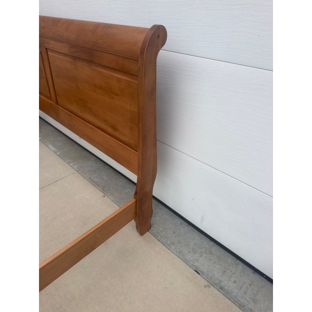 Bench-Made King Sleigh Bed Maple For Sale - Image 10 of 12