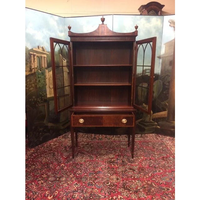 1940s Vintage Federal China Cabinet, Bookcase Cabinet For Sale - Image 5 of 12