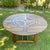 2010s Outdoor Wood Table With Lazy Suzy Center - 63" Round For Sale - Image 5 of 18