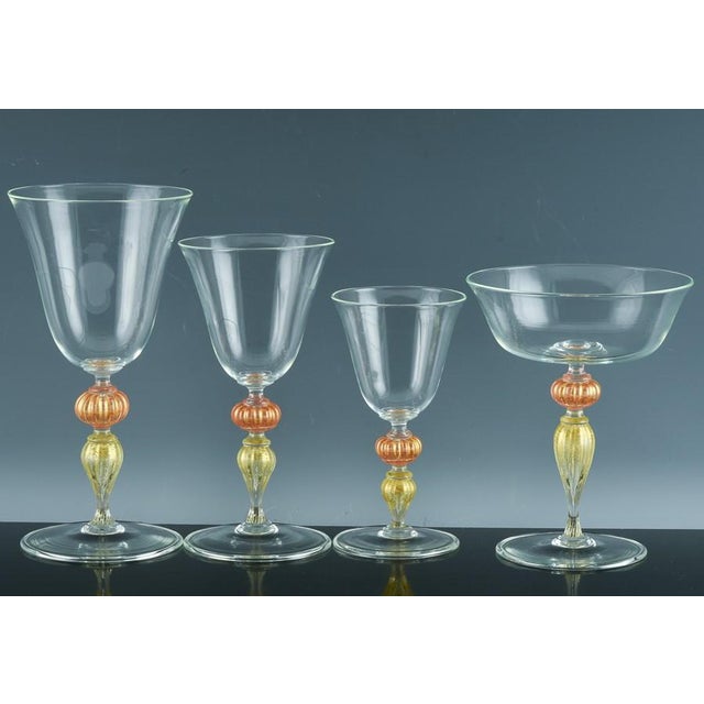 Glass Murano Set of Renaissance-Inspired Art Glass Wine Glasses-Set of Ten For Sale - Image 7 of 7