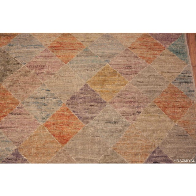 Contemporary Nazmiyal Collection Colorful Geometric Diamond Contemporary Area Rug For Sale - Image 3 of 4