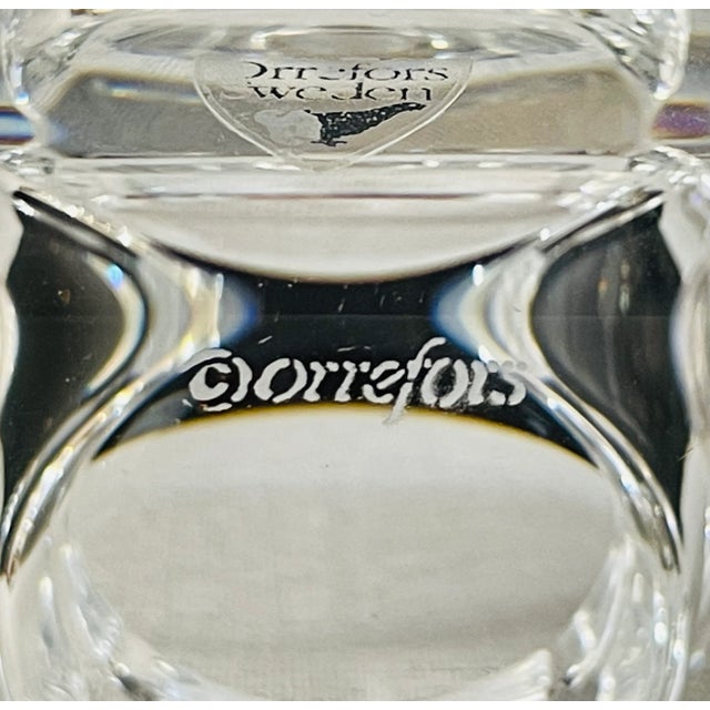Orrefors Sweden Crystal Candle Holders and Perfume Bottles - Set of 3 For Sale - Image 11 of 13