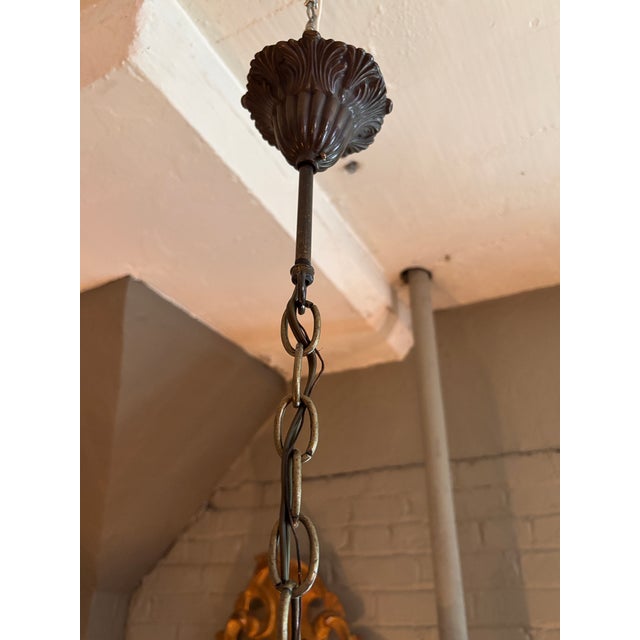 Antique Louis XV Style Four Arm Chandelier With Amethyst Color Grape Clusters For Sale - Image 11 of 12