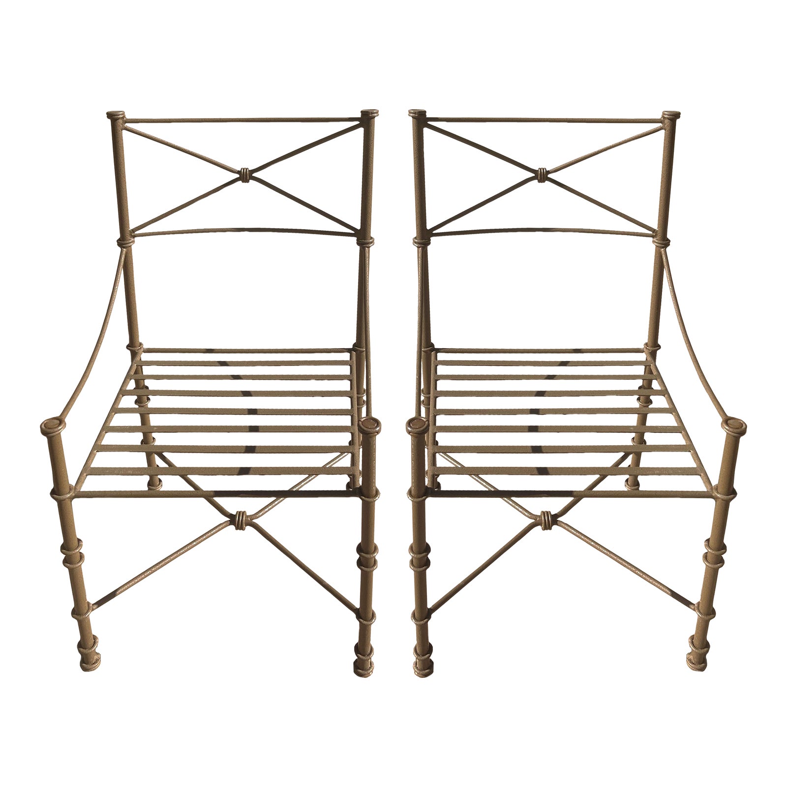 Vintage Style Iron Chairs Set of 2 Chairish