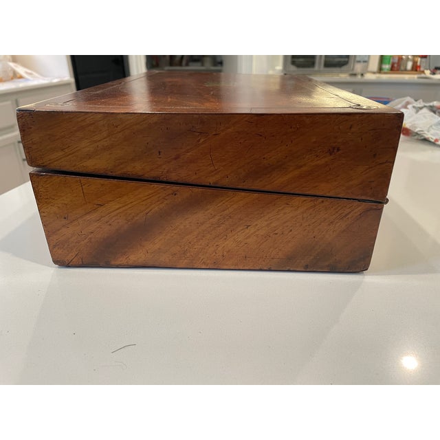 Brown Early 19th Century English Mahogany & Brass-Inlaid Writing Slope/Lap Desk For Sale - Image 8 of 18
