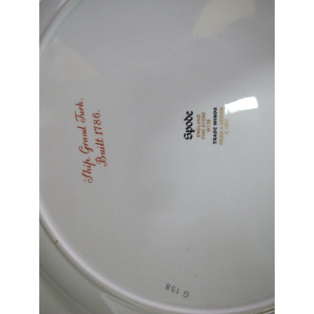 Spode Spode Copeland England Red Trade Winds George of Sale 10 1/8" Dinner Plate For Sale - Image 4 of 5
