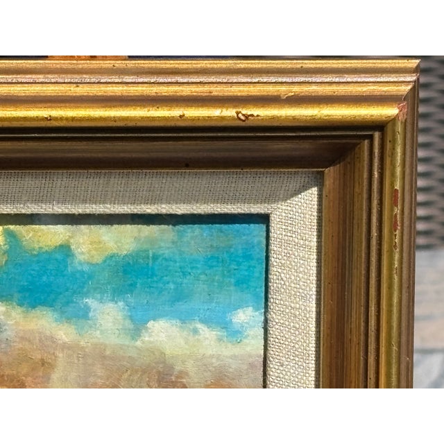 Figurative 1970s A Nantucket Beach - Original Oil on Canvas Seaside Scene in Gallery Frame For Sale - Image 3 of 7