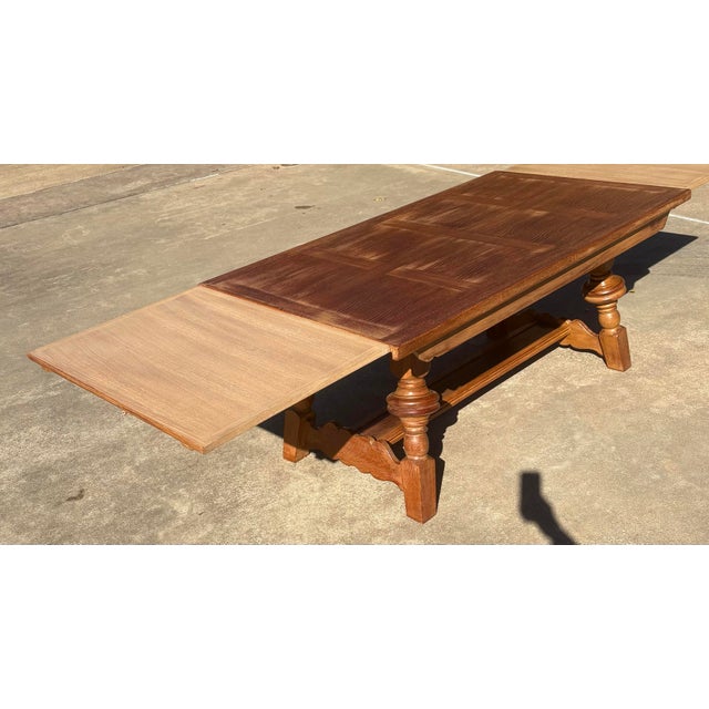 Vintage French Refectory Draw Leaf Dining Table For Sale - Image 11 of 12