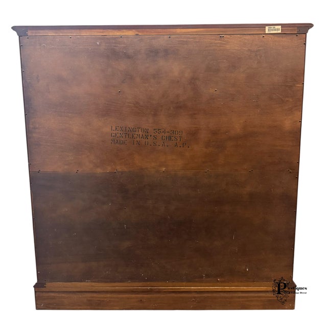 Vintage Lexington Palmer Home Collection Chippendale Style Mahogany Gentlemen’s Chest of Drawers For Sale - Image 11 of 12