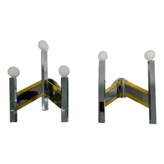 Set of Sciolari 1960 Space Age Italian Mid Century Wall Lamps For Sale