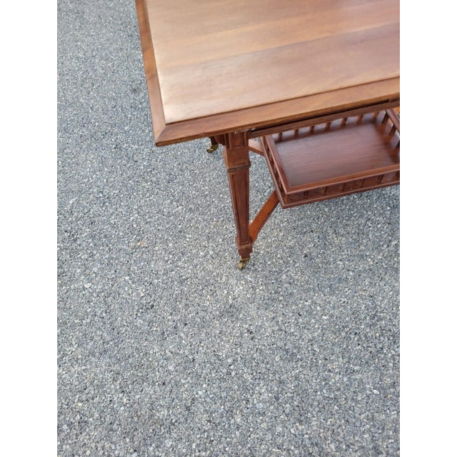 French 19th Century French Solid Cherry Partner Desk. For Sale - Image 3 of 17