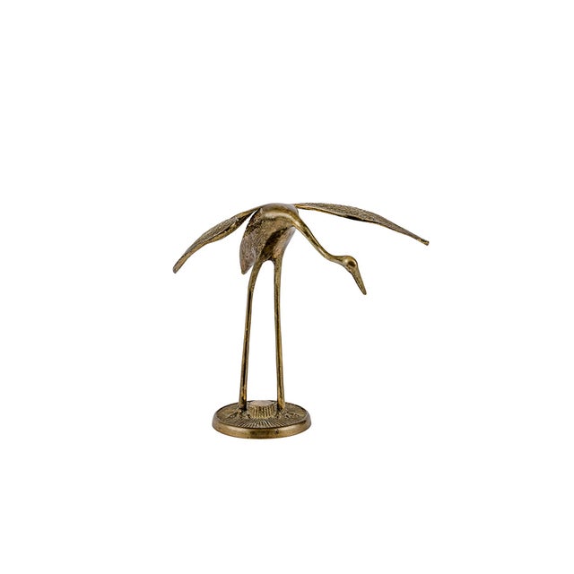 Mid-Century Modern Leonard Brass Crane Figurines (12") For Sale - Image 11 of 15