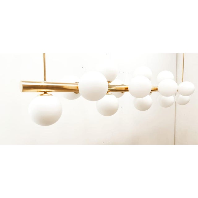 Sputnik Brass Suspension with 16 Glass Shades For Sale - Image 9 of 17